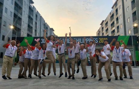 SEAG 2019 official and athletes at Athletes Village at Clark, Philippines