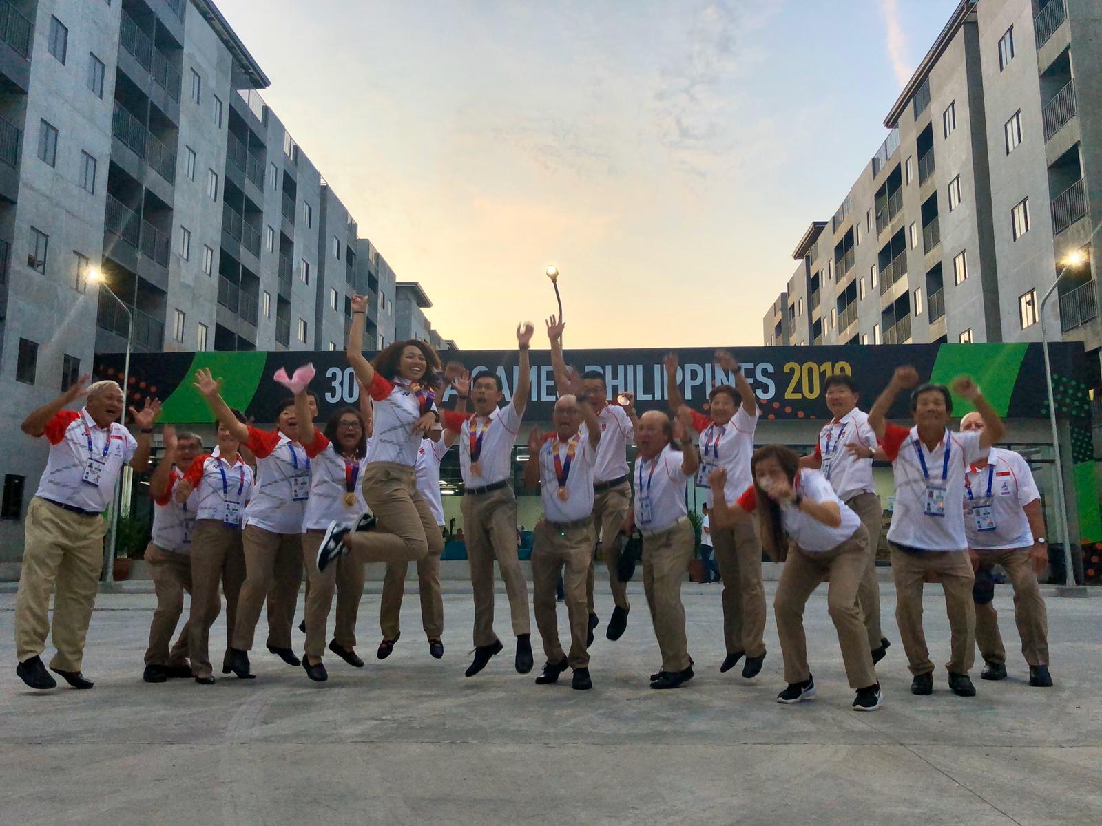 SEAG 2019 official and athletes at Athletes Village at Clark, Philippines